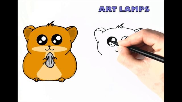 How to draw hamster step by step easy / Как нарисовать хомяка легко смотреть онлайн