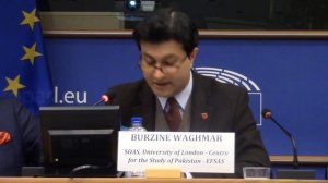 Mr. Burzine Waghmar (SOAS) speaking at EFSAS Seminar on CPEC in EU Parliament