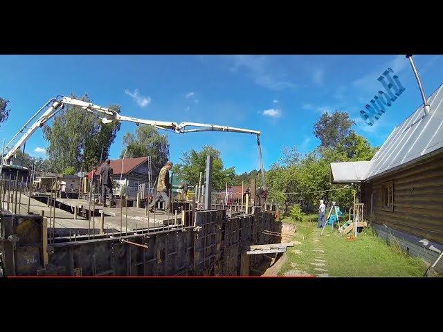 Опалубка заливка бетона  Монолитный цокольный этаж часть 12 Shading of concrete pouringground floor
