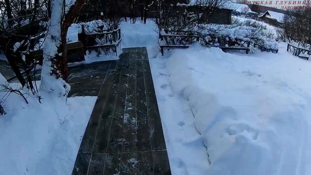 Снеговые дорожки на нашем участке. 2021 январь.