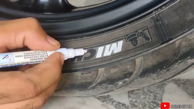 TYRE LETTERS FILLING WITH WHITE PAINT MARKER || #creativity #rr310 #michelin #tire #customisation смотреть онлайн