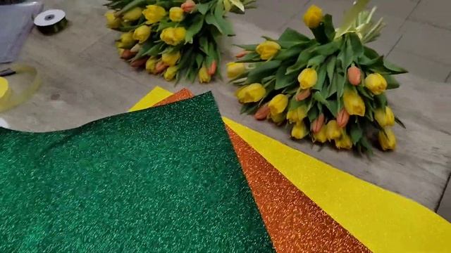 Букет тюльпанов к 8 марта, своими руками в домашних условиях. смотреть онлайн