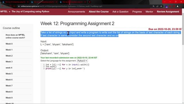 NPTEL The Joy of Computing using Python Week 12 All Programming Assignment Solution  2022 |IIT Ropa