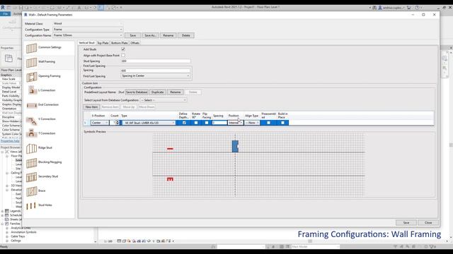 Wood Framing Wall+ | Tutorial 3: Wall Framing Configuration Settings, Update Frame & Delete Frame