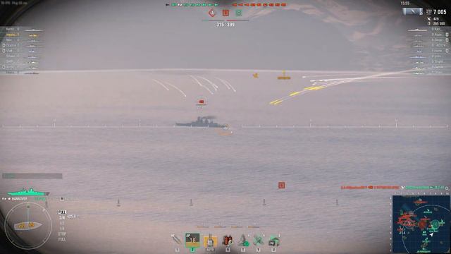 Super Battleship Hannover || World of Warships смотреть онлайн