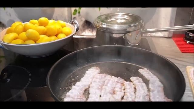 Быстрый обед!Бекон с картошкой и брюсельской капустой!  Домашняя еда Кухня Рецепты