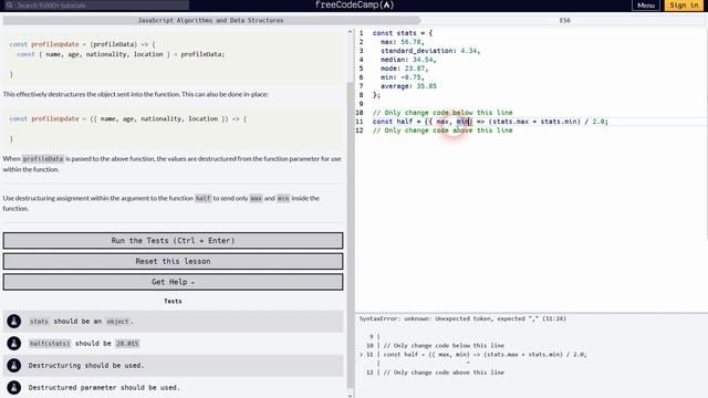 Free Code Camp Walkthrough 22 | JavaScript - ES6