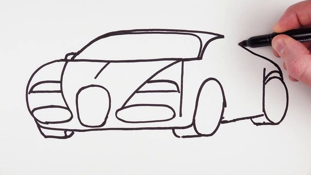How to turn word CAR into drawing Bugatti car Super easy!