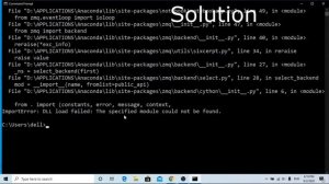 [SOLVED] How to solve ImportError:DLL load failed: The specified module could not be found