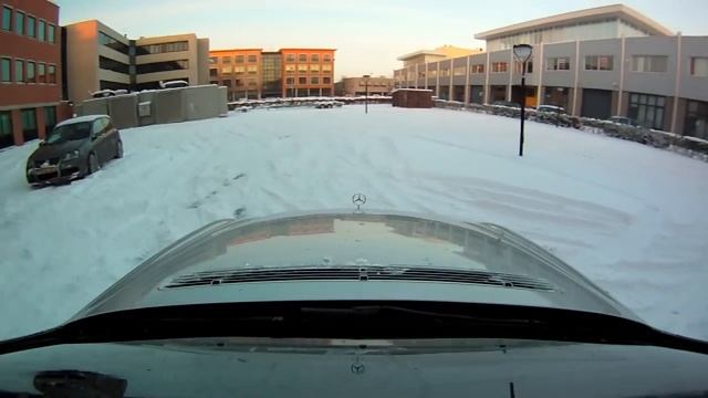 Playing in the snow with a Mercedes S55 AMG