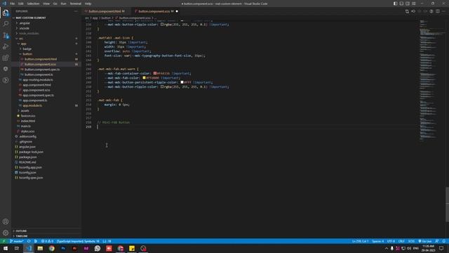 4) Mat Button Customize in Angular 15