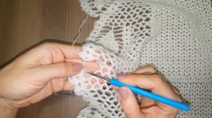 Шарф - косынка Платок Морозные узоры  Вязание крючком Мамочкин канал Ч.4