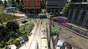 Tram ride through Nydal (Citadel Line) — Cities: Skylines