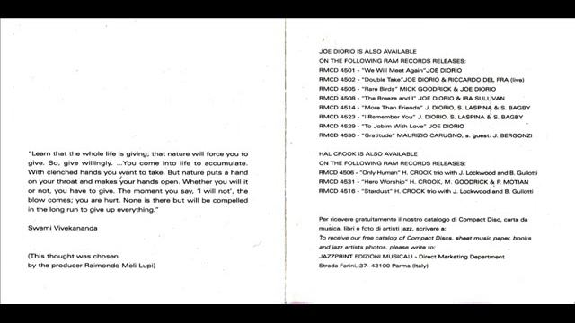 Hal Crook / Joe Diorio 4et - Narayani - 01 Because of You смотреть онлайн