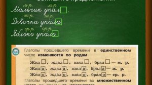 Род глаголов в прошедшем времени 3 класс
