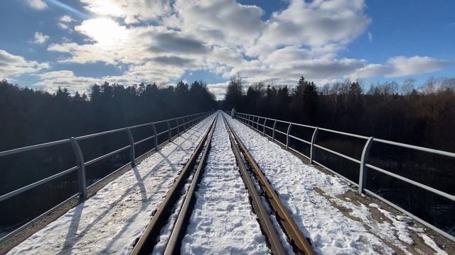 MAGIC KALININGRAD BRIDGES - Железнодорожный арочный мост через реку Красная.