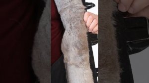 Полушубок мужской черный (серый мех) из натуральной овчины Дубленкин