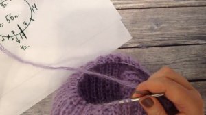 Шапка из мохера английской резинкой по кругу с отворотом. Вязание спицами Видеоурок