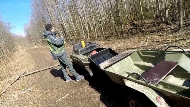 Мотобуксировщик Ростин и вездеход Арго / Совместное путешествие