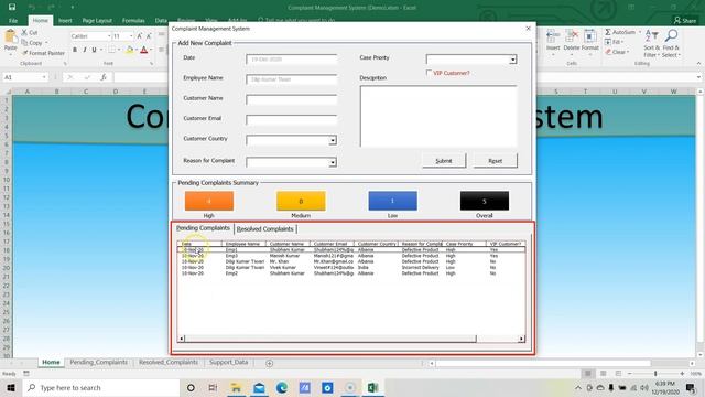 Complaint Management System in Excel and VBA - Part 1 (Demo) смотреть онлайн