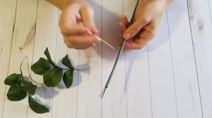 Стебель из флористического рукава для розы из фоамирана