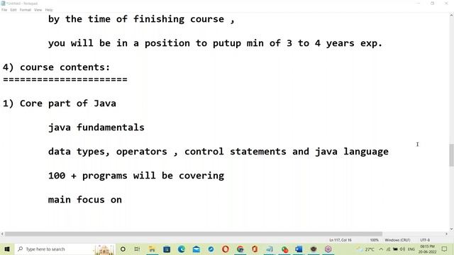 CORE JAVA tutorials || Demo - 1 || by Mr. Nageswar Rao On 20-06-2022 @7:30PM IST смотреть онлайн