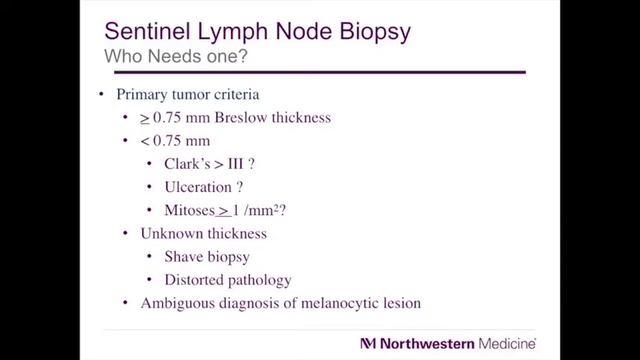 AIM at Melanoma -  Surgical Treatment: Reason for Sentinel Node Biopsy