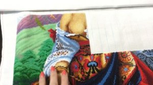 Золотые ручки «Итальянка с цветами» - отчёт №3. Вышивка бисером.