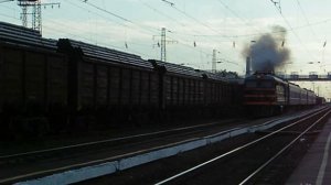 Отправление тепловоза ТЭП10-314.