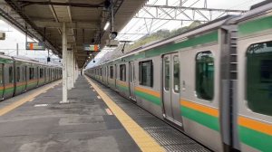 E231系国府津駅発車/Departure of E231 series at Kozu station in Japan