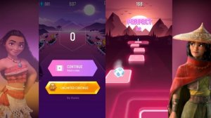 Moana How Far I'll Go Vs Raya And The Last Dragon Lead The Way - Tiles Hop EDM Rush