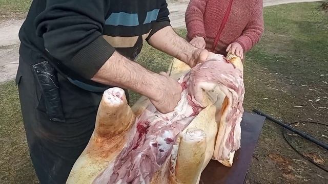 Как режут и разделывают свиней в деревне/ Деревенские будни смотреть онлайн