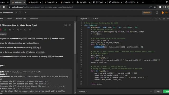 Daily Leetcode Challenge | Day 21 | Minimum Cost to Make Array Equal