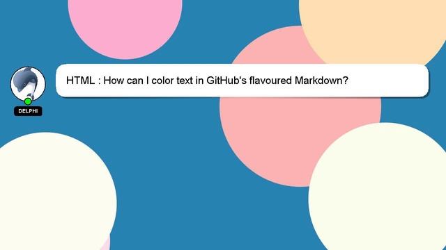 HTML : How can I color text in GitHub's flavoured Markdown? смотреть онлайн