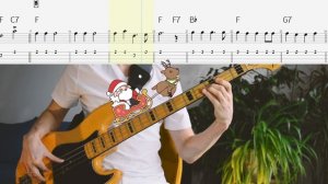 Jingle Bells мелодия Bass Clef Tabs Бас табы