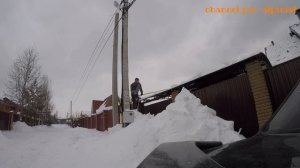 Сделал лопату 4 метра для чистки навеса из поликарбоната от снега