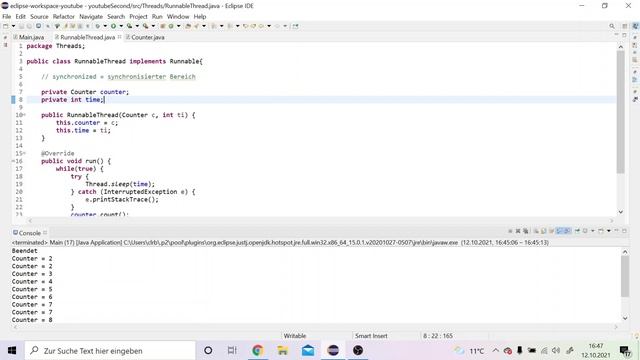 Java Thread synchronized | Java Tutorial für Fortgeschrittene