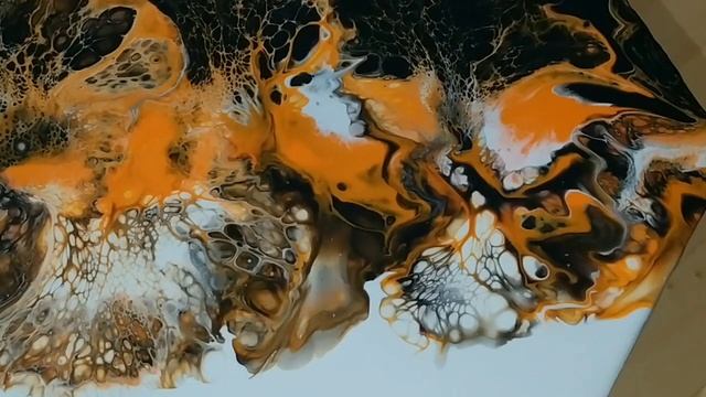 Как нарисовать ЦВЕТЫ ртом в технике Акриловая заливка с силиконом. смотреть онлайн