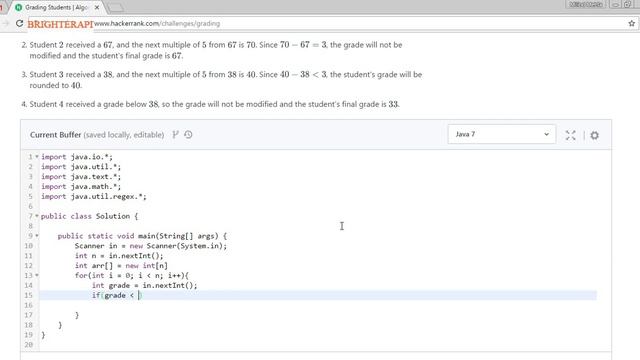 Hackerrank Solution - Grading Students Algorithms - Java version