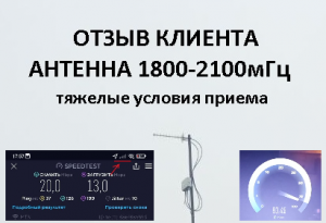 Отзыв клиента. Антенна 1800-2100мГц. Липецкая область