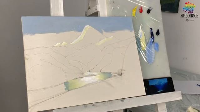 Урок живописи маслом "Эльбрус" - Надежда Ильина смотреть онлайн