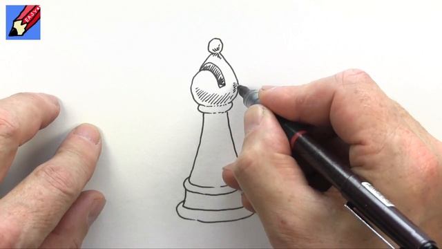 How to draw a Chess Piece Bishop Real Easy смотреть онлайн