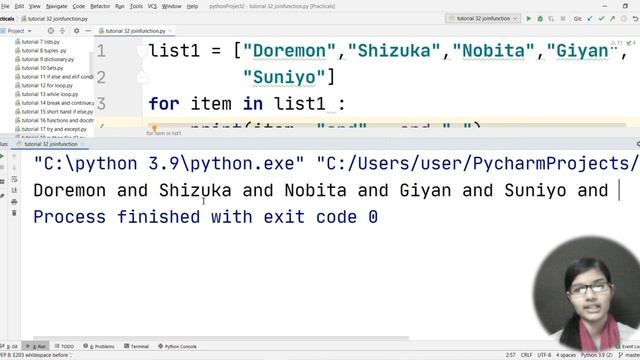 BASICS OF PYTHON EP:30 Join function |  python tutorial in hindi | python for beginners | python