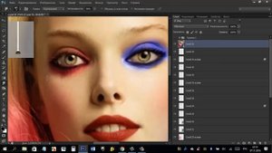 Макияж Харли Квинн в Фотошоп. Создаем образ Харли Квинн. Часть 2