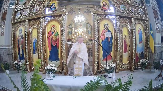 Богослужіння у Храмі Вознесіння Господнього ПЦУ в м. Пустомити Львівської області 26.11.2023 року