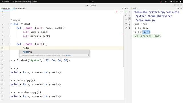 Assignment statement vs shallow copy vs deep copy in python