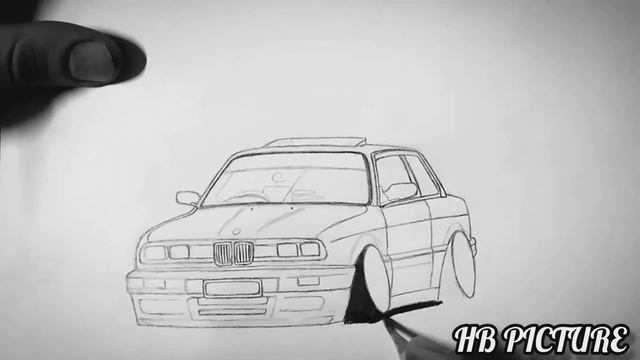 Как нарисовать БМВ бпан, лайт версия. смотреть онлайн