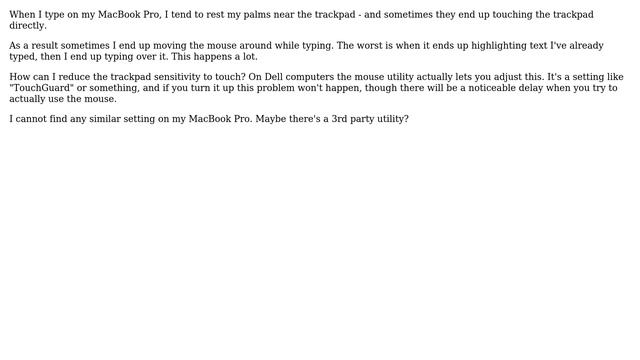 Apple: reduce trackpad sensitivity when typing (MacBook Pro w/ Retina) смотреть онлайн