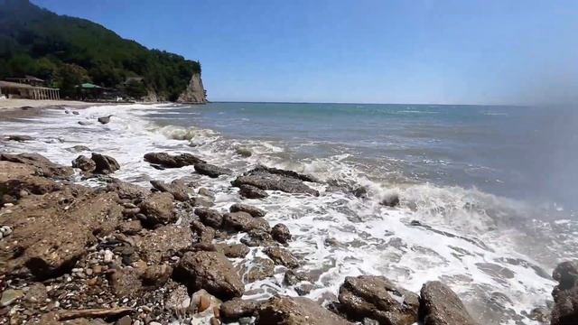 Рыбзавод пляж и море. Пансионат МГУ. Золотая бухта. Ряпшское ущелье. Цены в кафе. Абхазия