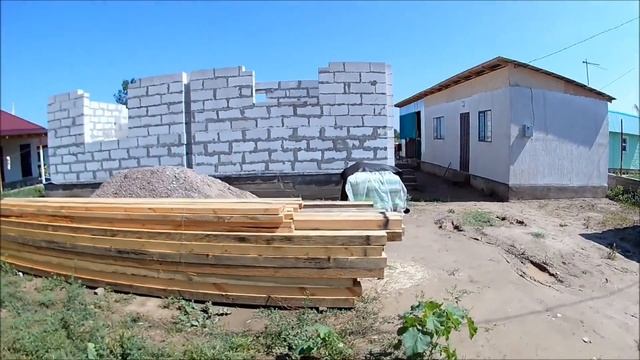 МПС Алматы. Участок Ордабая. Дом из газобетона. Этап 1 августа. 01.08.16. смотреть онлайн